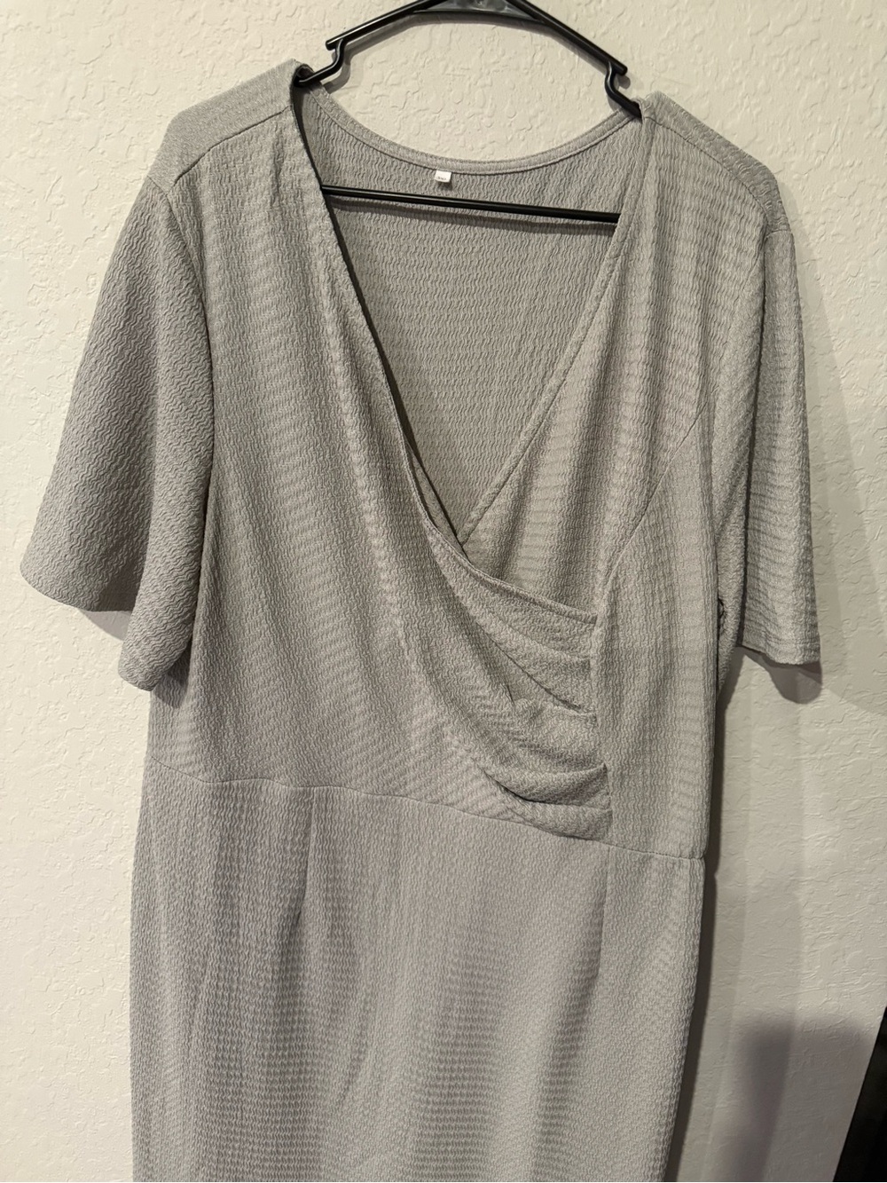 Gray Women's V-Neck Wrap-Front Dress